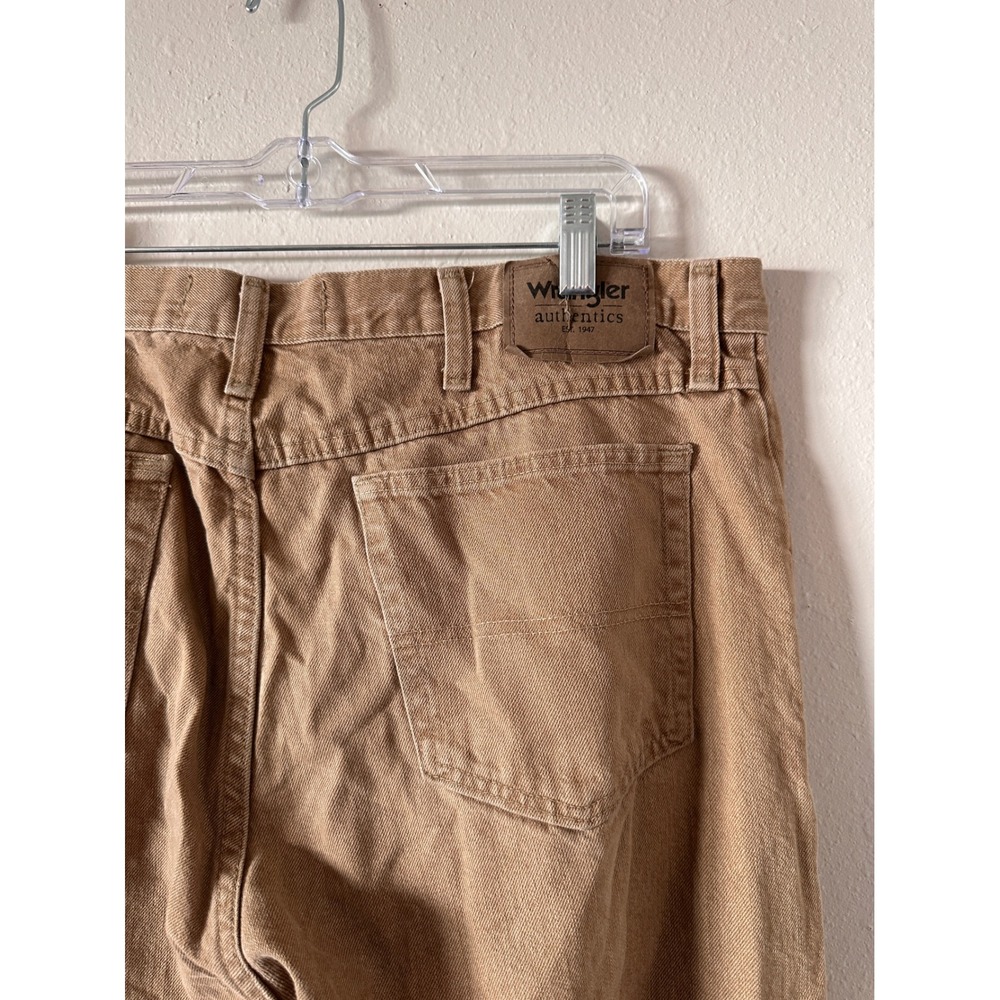 Wrangler Authentics Men Straight Leg Jeans 38x28 Tan 100% Cotton High Rise Denim - Picture 4 of 8